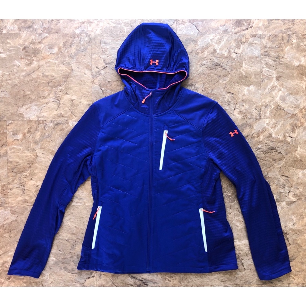 Under Armour Women's Full Zip Jacket, Blue, Sz XL